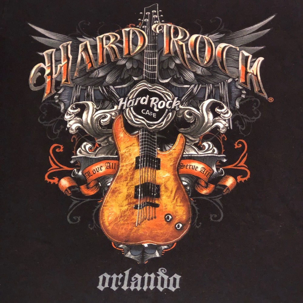 Men's Hard Rock Cafe Orlando Graphic Short Sleeve T-Shirt Size Small Black - Picture 2 of 4